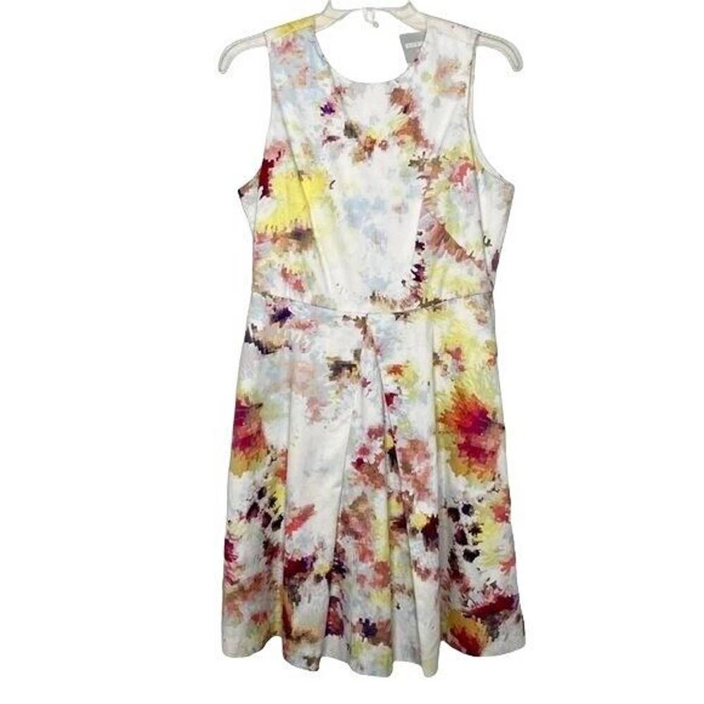 Hunter Bell Anthro Womens Size 6 Kukka Tea A Line Dress Abstract Floral Print
